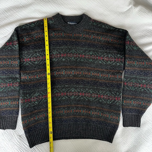 Burberry Mens 100% Wool Gray Scotland Winter Sweater - Picture 2 of 6